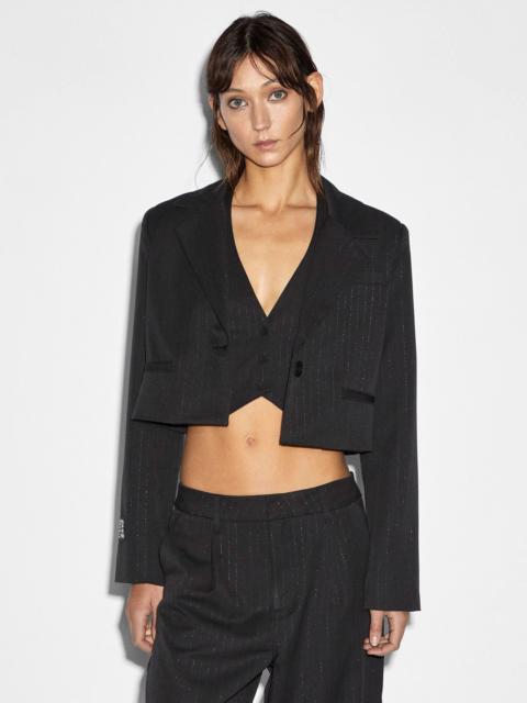 Ksubi LONDON CROP BLAZER PINSTRIPE