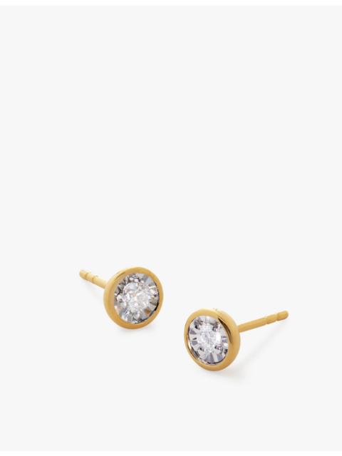 MONICA VINADER Solitaire 18ct Yellow Gold-Plated Vermeil Sterling-Silver And 0.082ct Brilliant-Cut Lab-Grown Diamon