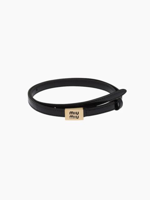 Miu Miu Leather belt with logo