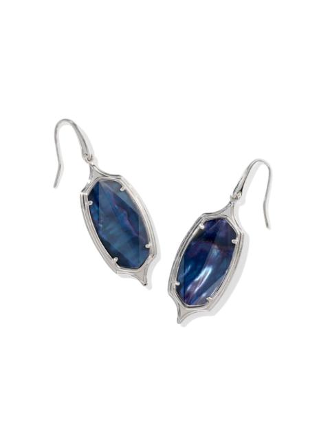 KENDRA SCOTT Dani Stepped Frame Silver Drop Earrings