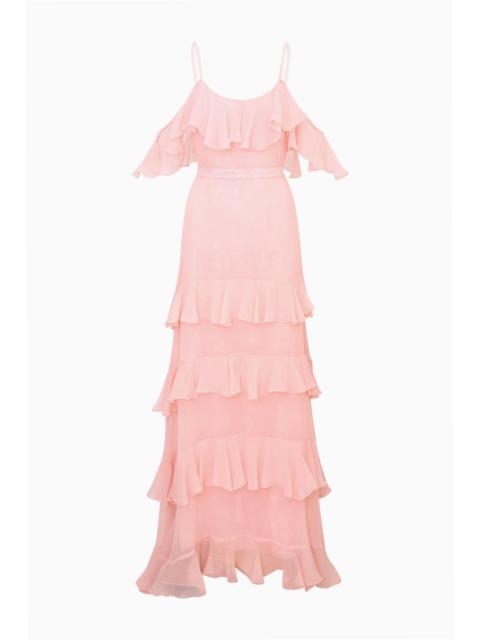 LoveShackFancy Laelia Floral Chiffon Ruffle Dress