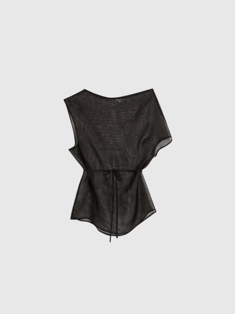 ST. AGNI Silk Mesh Mini Dress - Black