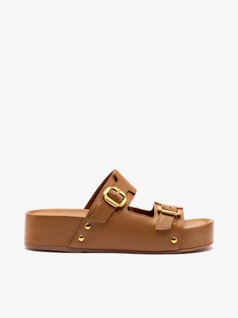 Milan Flatform Sandal In Light Caramel Vegetale Leather