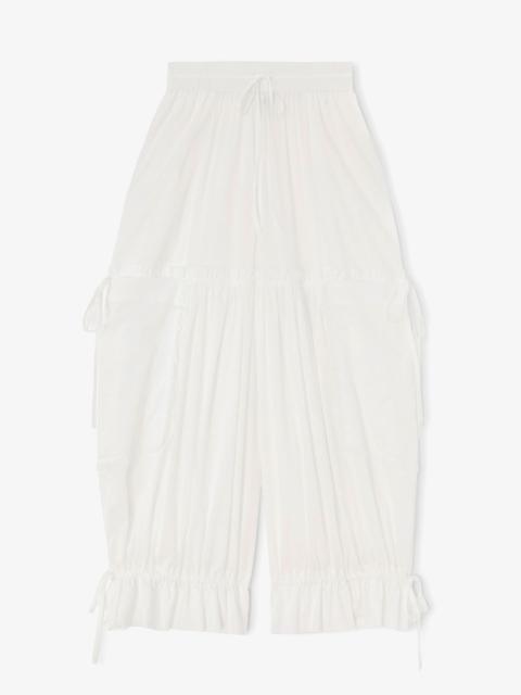 GANNI PANTS IN WHITE COTTON
