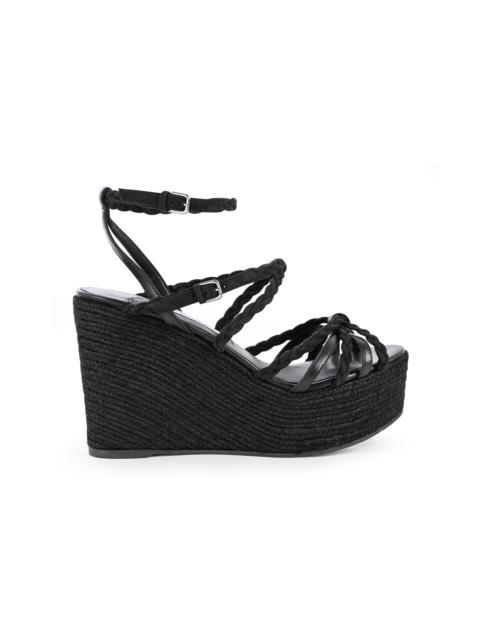JIMMY CHOO Dree Suede Platform Wedge Sandals black