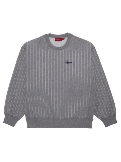 Supreme Pinstripe Crewneck 'Heather Grey'