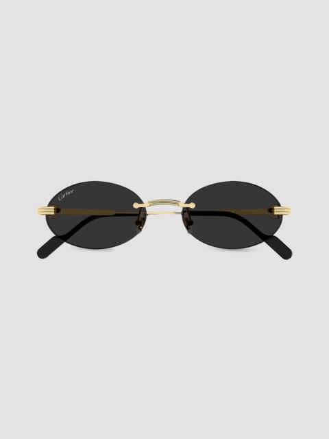 Cartier Women's Première de 53MM 24K-Gold-Plated Rimless Oval Sunglasses - Gold Black