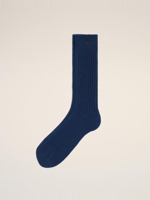 AMI Paris BLUE COTTON AMI DE COEUR SOCKS