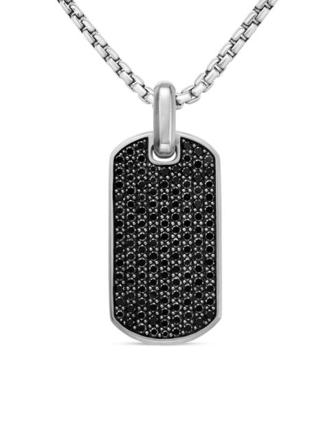DAVID YURMAN Men's Chevron Tag in Sterling Silver - Black Diamond