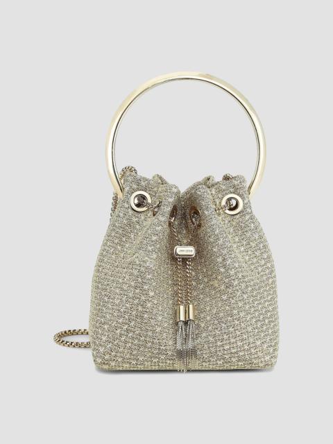 JIMMY CHOO Women's Bon Bon Woven Metallic Top Handle Bag - Champagne