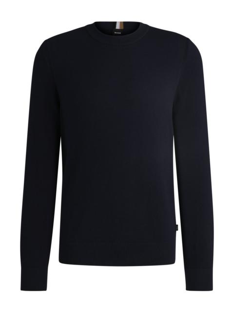 BOSS MICRO-STRUCTURED SWEATER IN COTTON