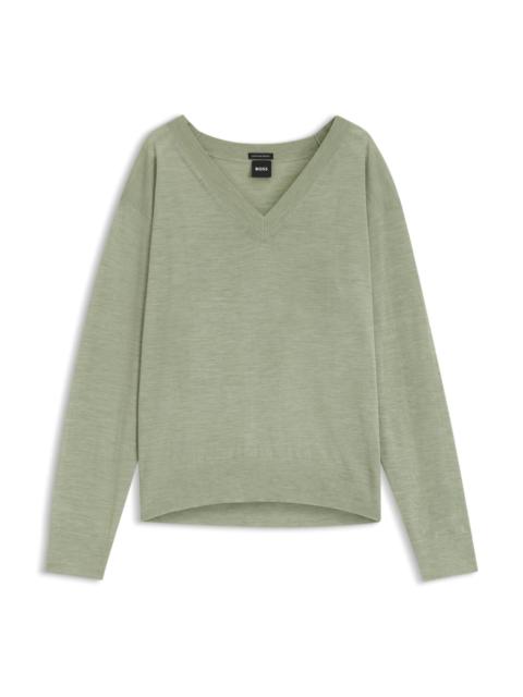 BOSS V-NECK SWEATER IN MERINO WOOL