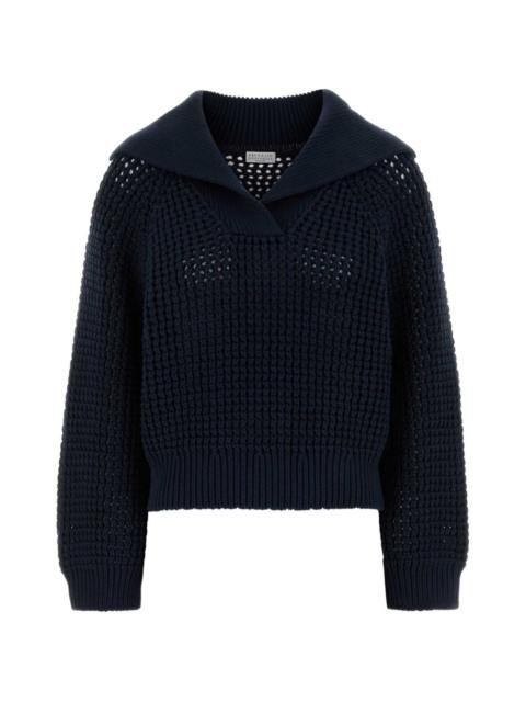 Brunello Cucinelli open-stitch sweater