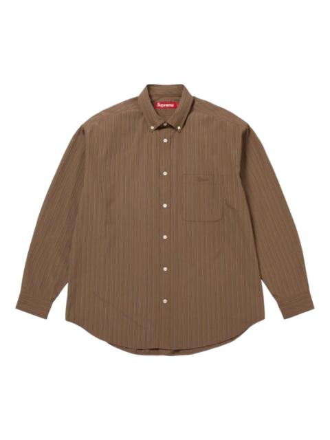 Supreme Supreme FW25 Pinstripe Shirt 'Brown' SUP-FW25-142-BRWN
