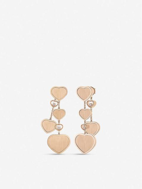 Chopard Chopard x 007 Happy Hearts Golden Hearts 18ct rose-gold and 0.20ct diamond earrings