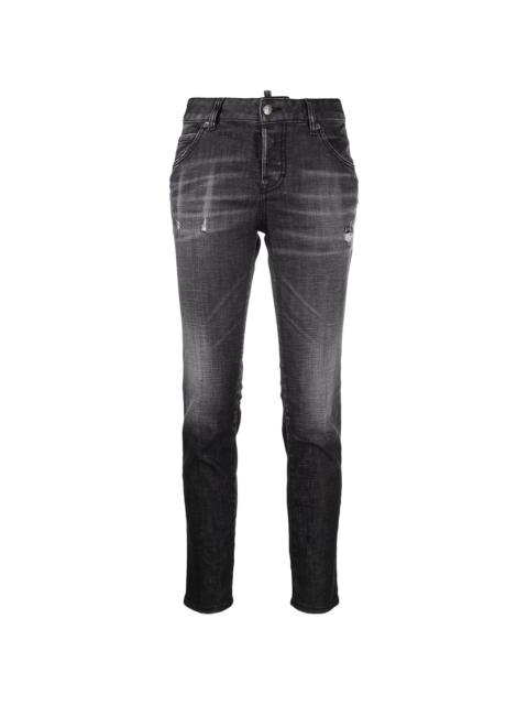 DSQUARED2 distressed-effect logo-patch denim jeans