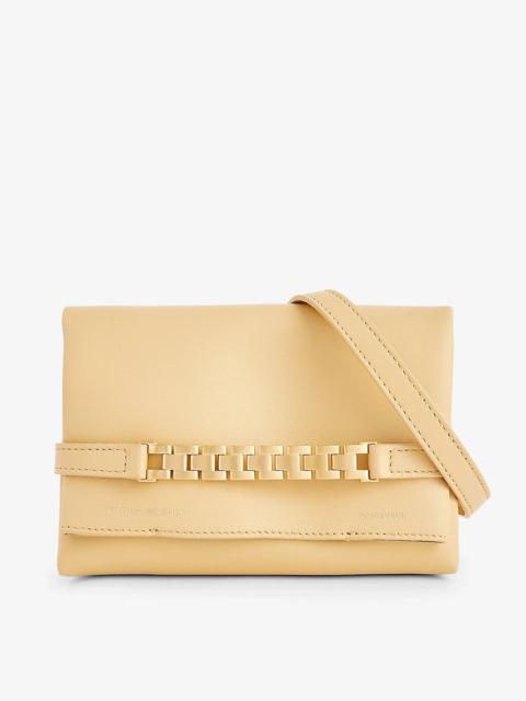 Victoria Beckham Chain-embellished mini leather pouch bag