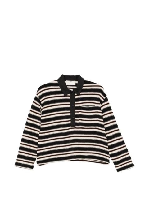 Song for the Mute striped-knit polo top