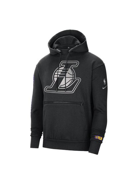 Nike Men's Nike NBA Los Angeles Lakers Team Logo Printing Knit Fleece Black CV4046-010