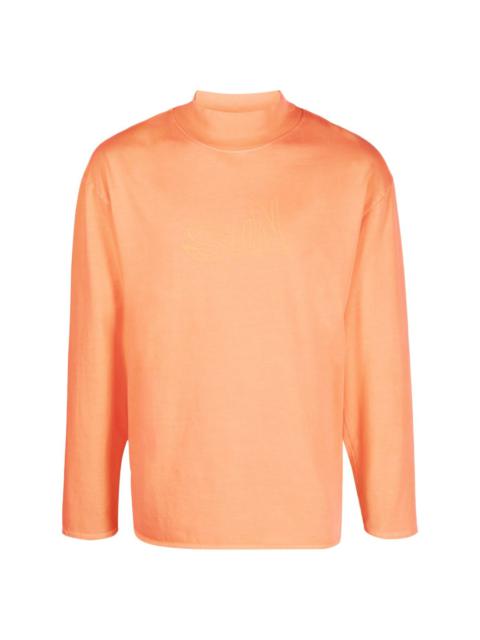 high-neck cotton sweatshirt