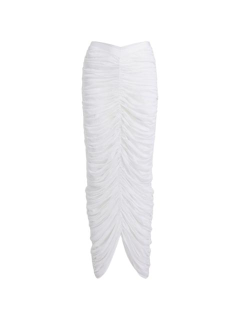 Laure ruched silk skirt