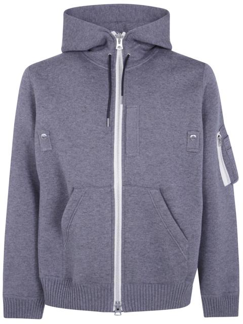 sacai Sweatshirt Zippered "Cotton Cashmere Knit Hoodie"