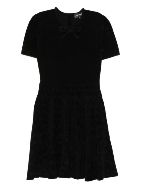 EMPORIO ARMANI bow-detail pleated mini dress