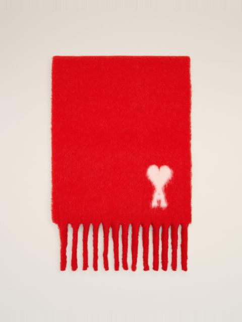 AMI Paris RED ALPACA AMI DE COEUR SCARF