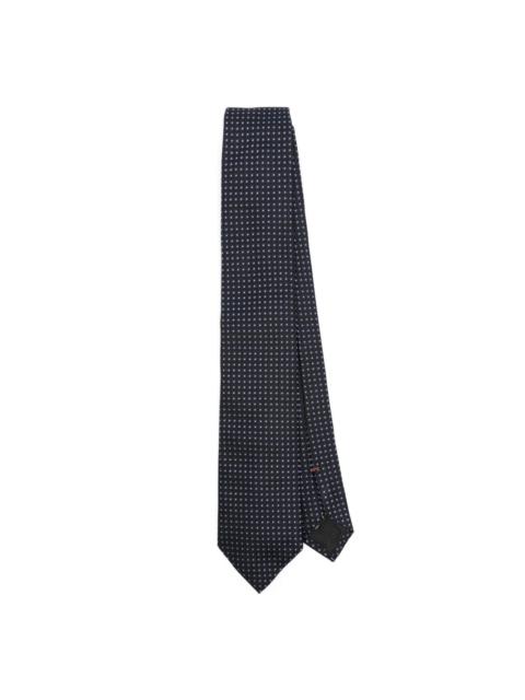 patterned-jacquard silk tie