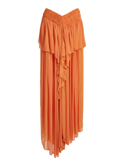 CHRISTOPHER ESBER Oniro Fluted Maxi Skirt orange