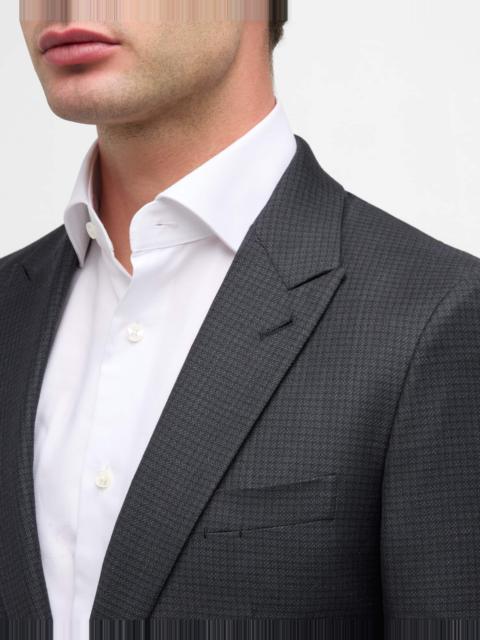 Men's City Check Wool Silk Suit
