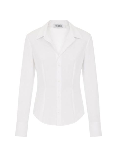 THE ATTICO logo-embroidered reinforced-shoulder shirt