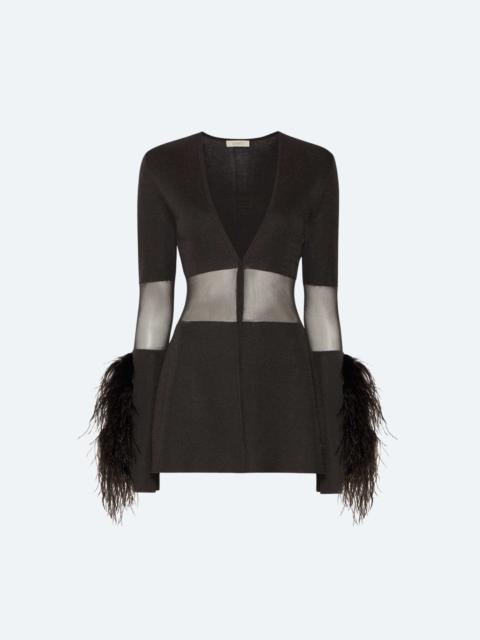 LAPOINTE Sheer Viscose Feather Blazer