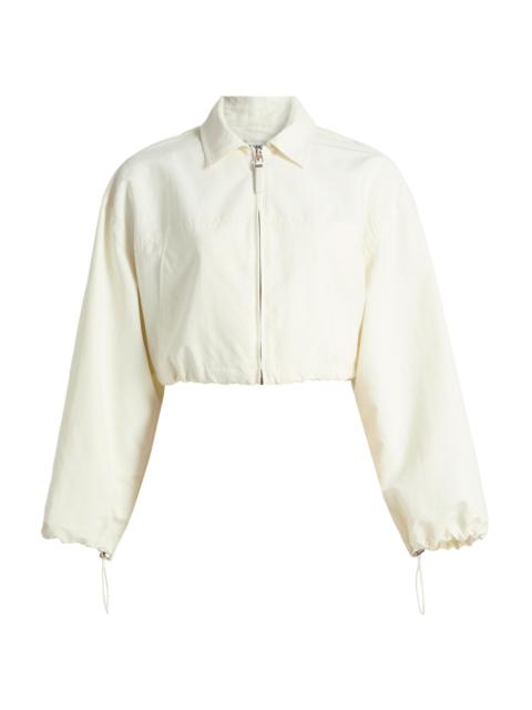 SIMKHAI Women's Colsen Drawcord Crop Jacket - White