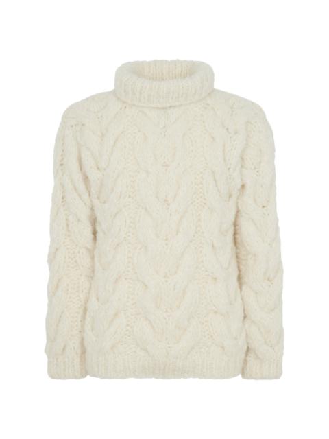GABRIELA HEARST Ray Knit Sweater in Ivory Welfat Cashmere