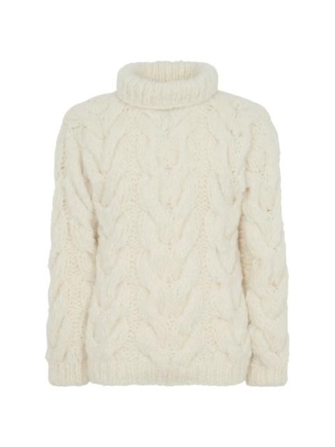 Ray Knit Sweater in Ivory Welfat Cashmere