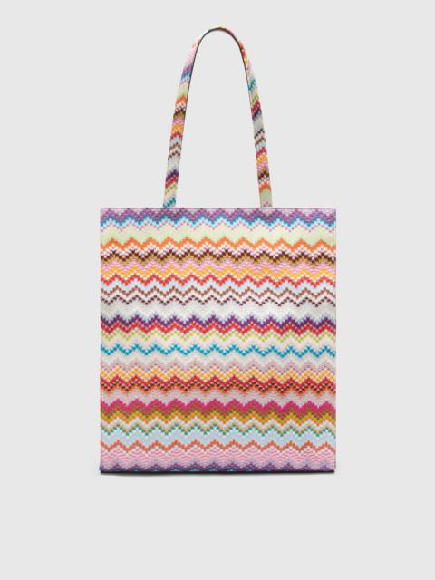 Missoni Leather and canvas shopper bag