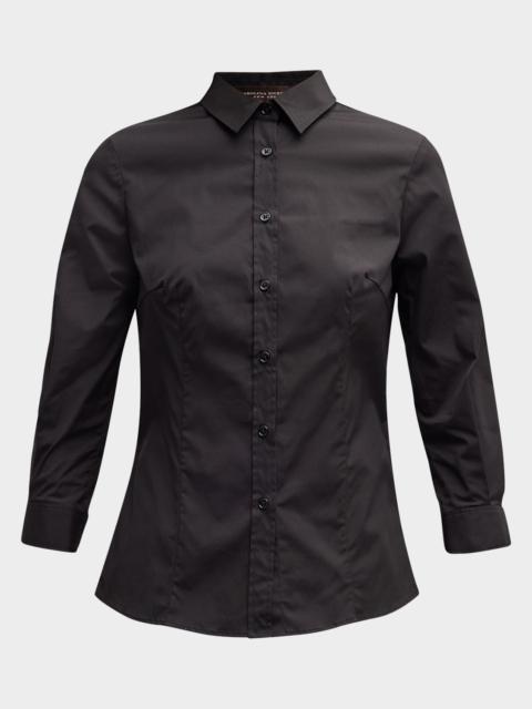 CAROLINA HERRERA Classic Cotton Button-Front Shirt