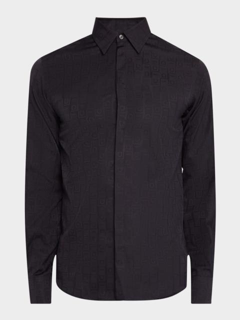 FERRAGAMO Men's Gancio Jacquard Sport Shirt
