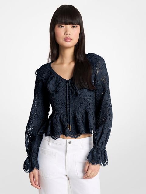 MICHAEL KORS Corded Floral Lace Blouse