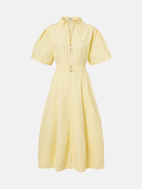 SIMKHAI Belted cotton-blend shirt dress
