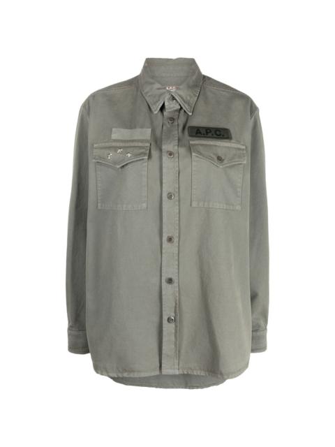 logo-patch shirt jacket