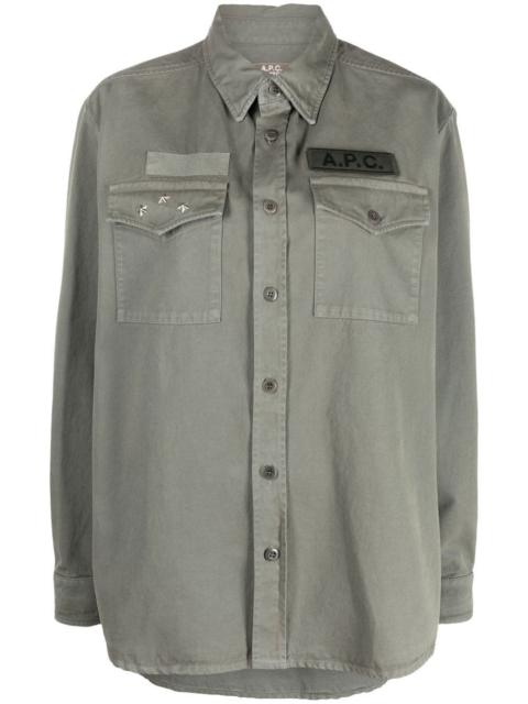 A.P.C. logo-patch shirt jacket