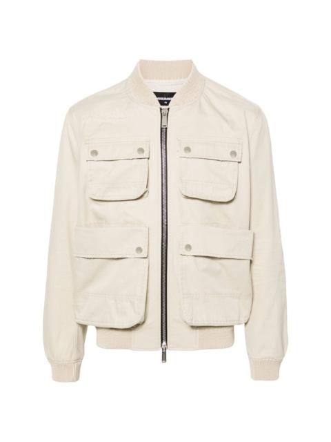 zip-up cotton bomber jacket