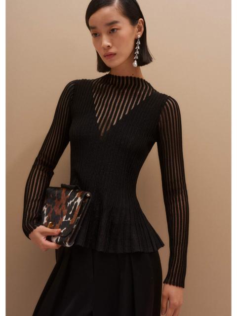 ME+EM Sheer Knit Peplum Top