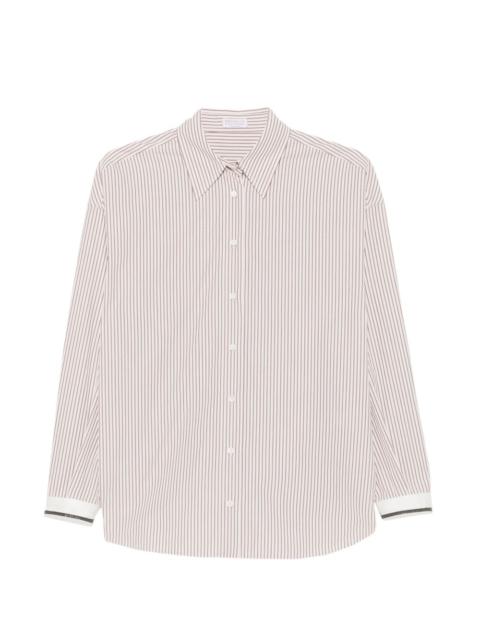 Brunello Cucinelli vertical-stripe long-sleeve shirt