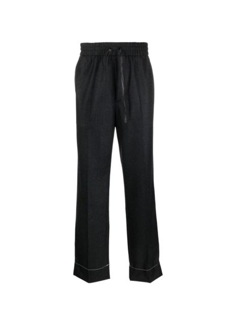 drawstring straight-leg trousers