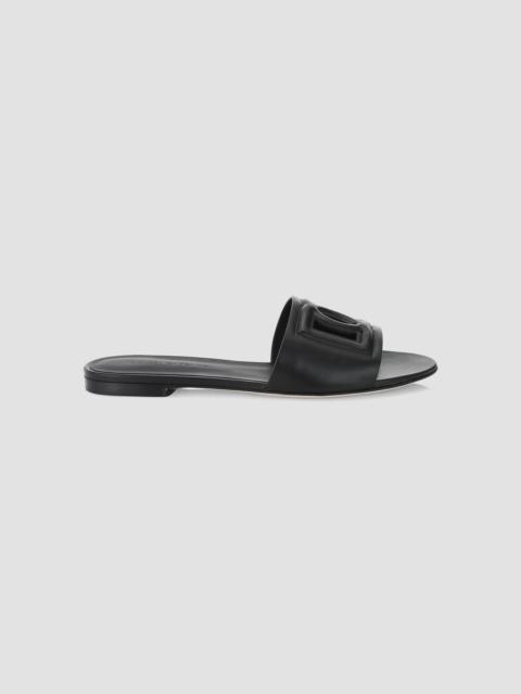 Dolce & Gabbana Women's DG Interlocked Leather Sandals - Black