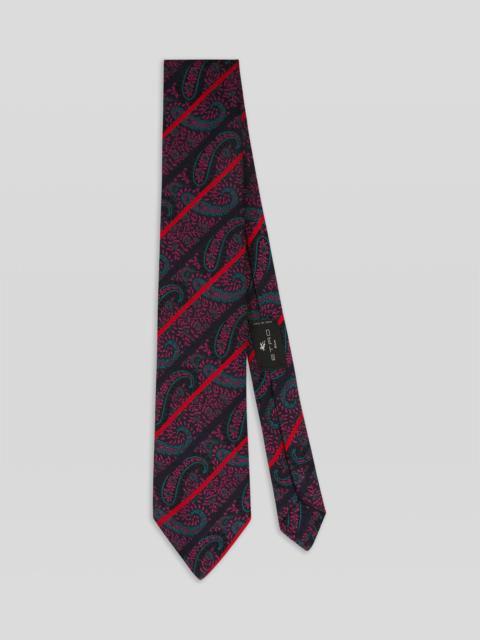 Etro REGIMENTAL PAISLEY SILK TIE