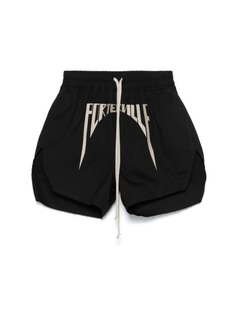 motif-embroidered track shorts